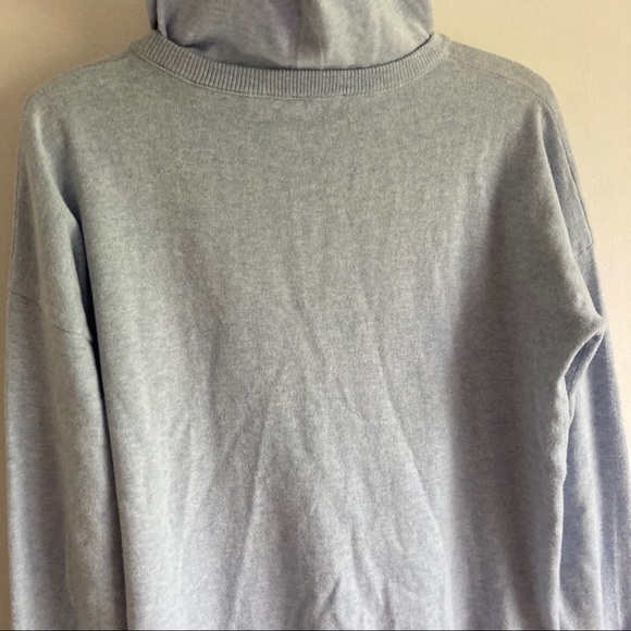 Elliott Lauren Cotton Cashmere Drawstring Hoodie with Front Pocket Sz XS Blue - Picture 5 of 9